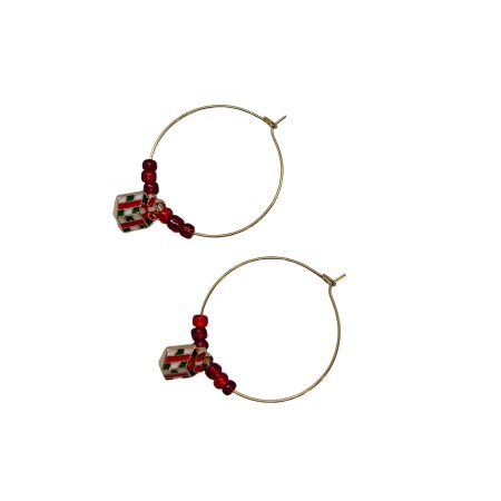 earrings steel gold hoops with metallic gift